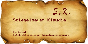 Stiegelmayer Klaudia névjegykártya