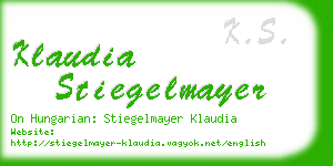 klaudia stiegelmayer business card